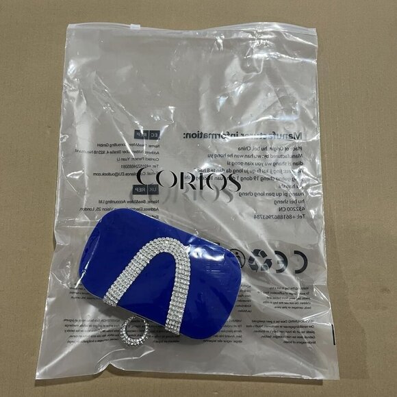 ❤️Women Velvet Evening Bag Sparkly Rhinestone Clutch Charming Glittering Handbag - Picture 8 of 9